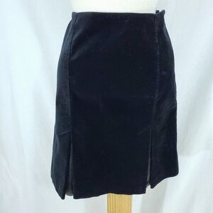 Arden B Black Velvet Godet Pencil Skirt